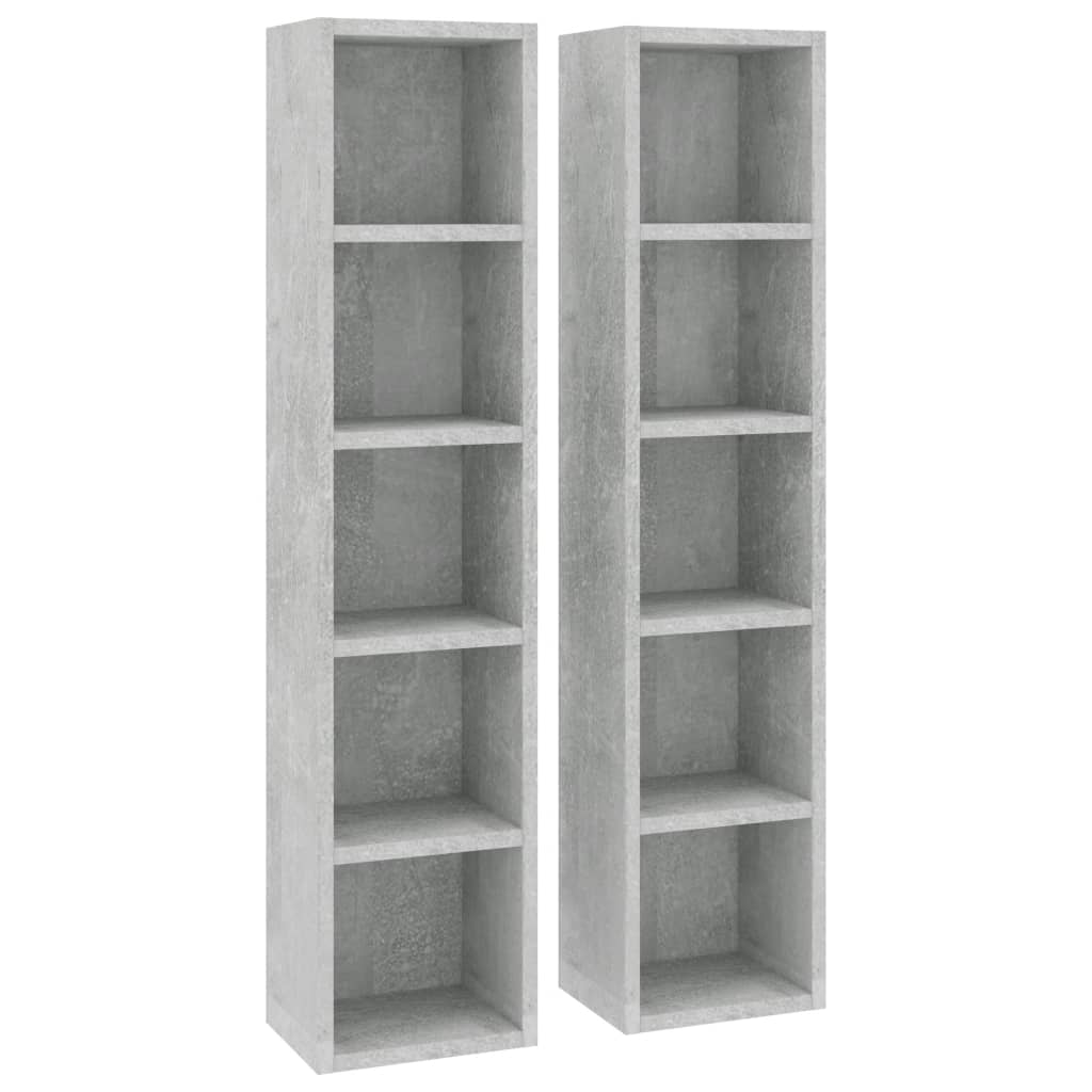 Cd-kasten 2 st 21x16x93,5 spaanplaat betongrijs is nu te koop bij PeponiXL, paradijselijk wonen!