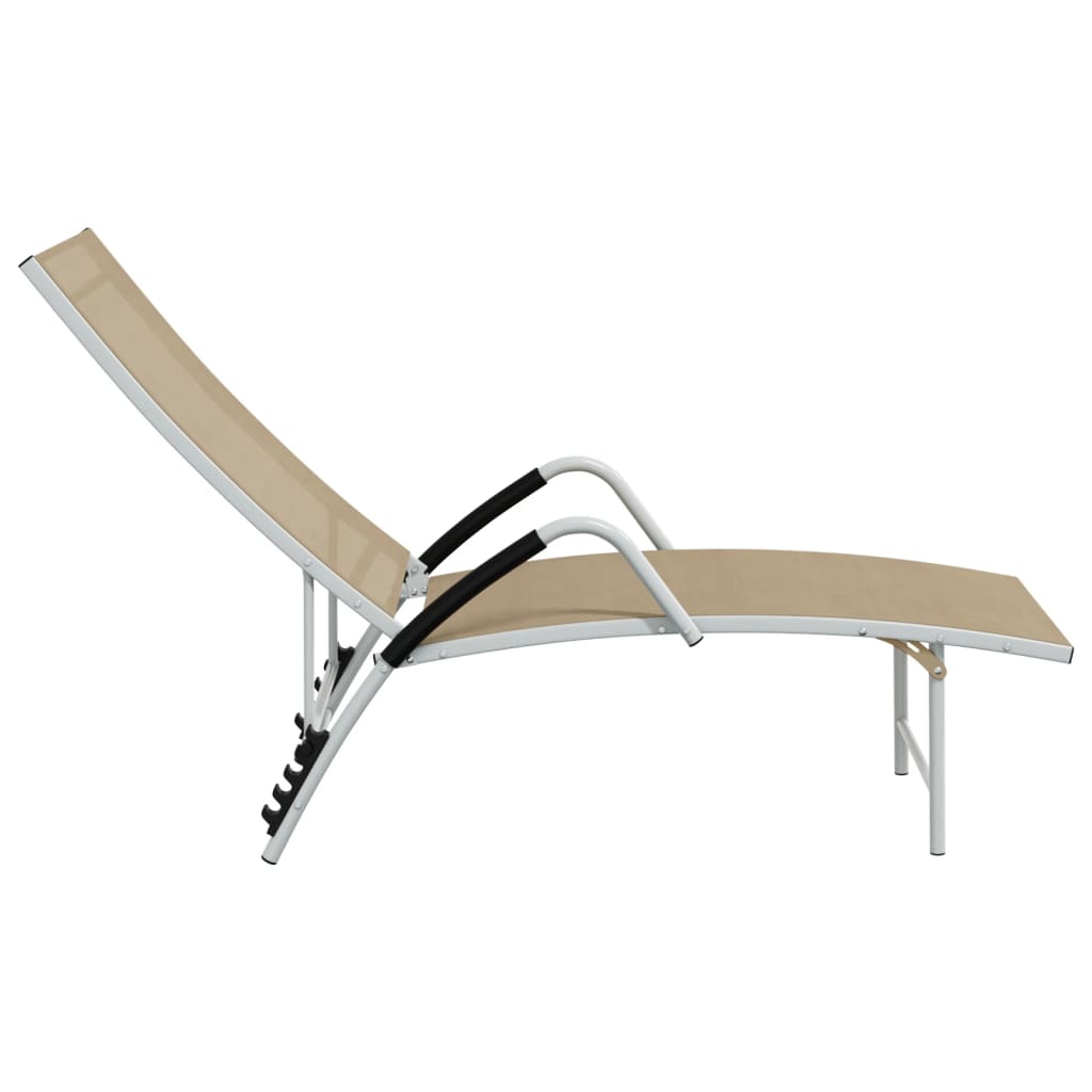 Ligbed textileen en aluminium crèmekleurig is nu te koop bij PeponiXL, paradijselijk wonen!