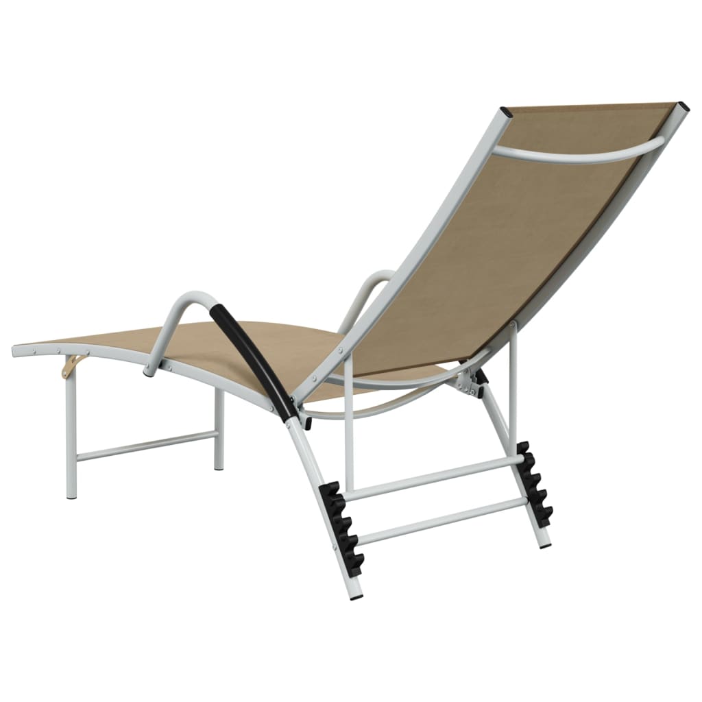 Ligbed textileen en aluminium crèmekleurig is nu te koop bij PeponiXL, paradijselijk wonen!