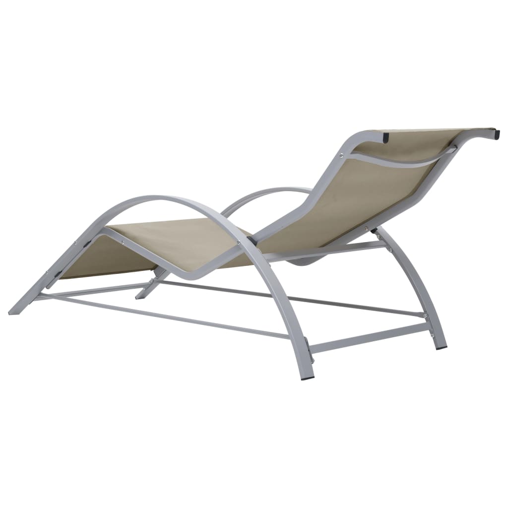 Ligbed textileen en aluminium crèmekleurig is nu te koop bij PeponiXL, paradijselijk wonen!