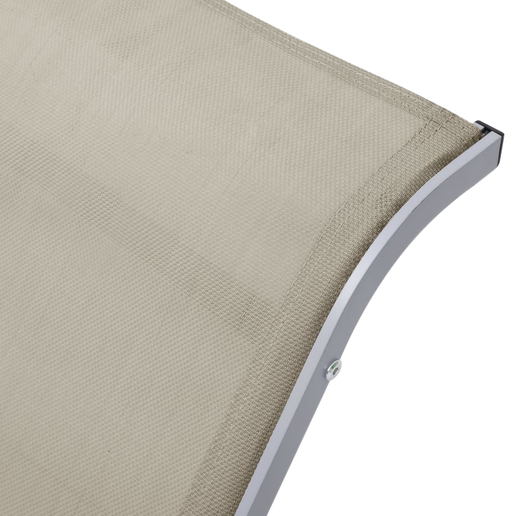 Ligbed textileen en aluminium crèmekleurig is nu te koop bij PeponiXL, paradijselijk wonen!