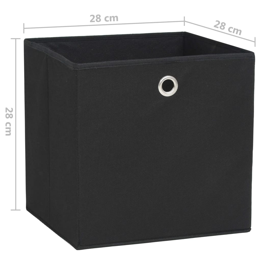 Opbergboxen 4 st 28x28x28 cm nonwoven stof zwart is nu te koop bij PeponiXL, paradijselijk wonen!