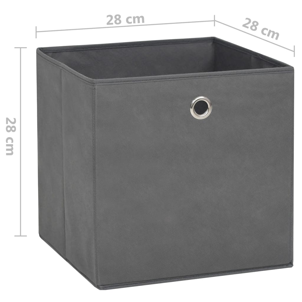 Opbergboxen 4 st 28x28x28 cm nonwoven stof grijs is nu te koop bij PeponiXL, paradijselijk wonen!