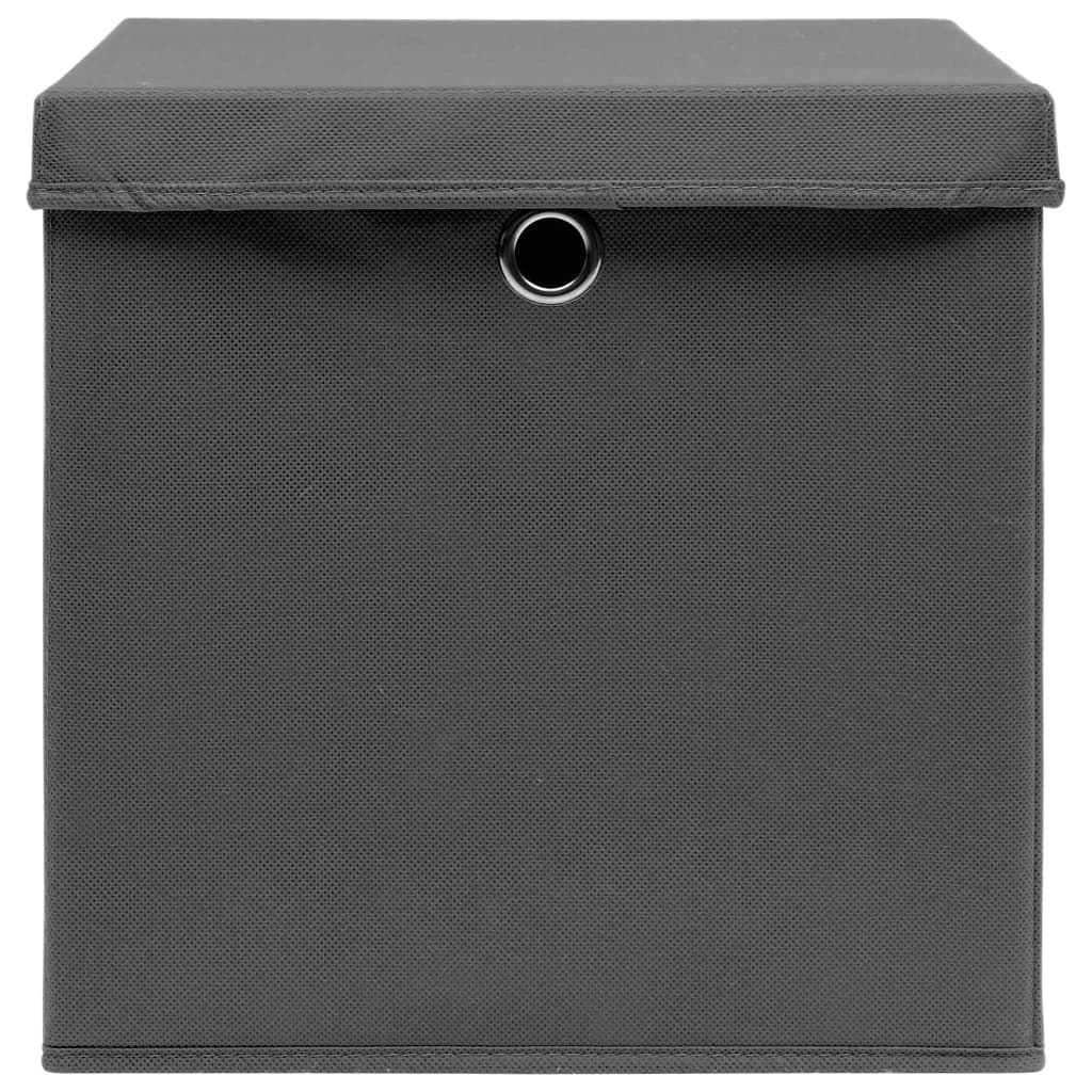 Opbergboxen met deksel 4 st 28x28x28 cm zwart is nu te koop bij PeponiXL, paradijselijk wonen!