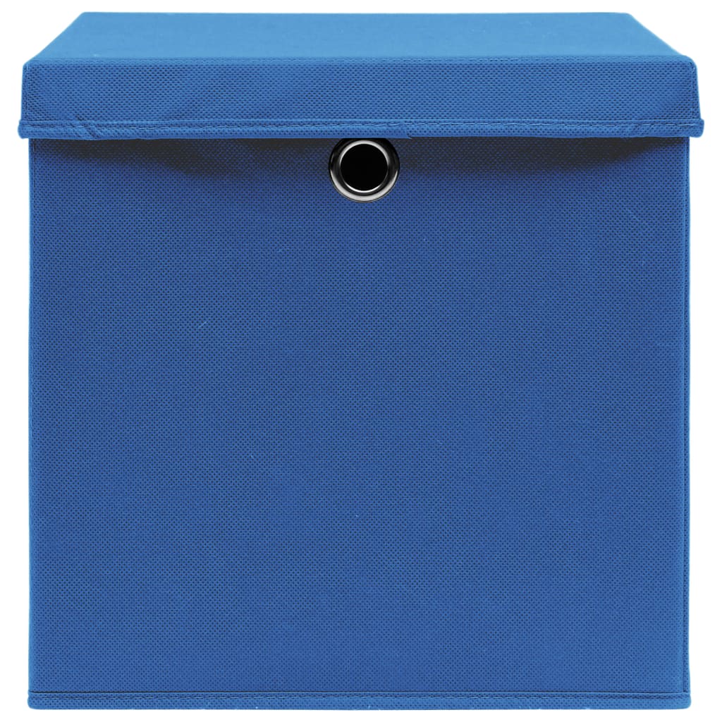Opbergboxen met deksel 4 st 28x28x28 cm blauw is nu te koop bij PeponiXL, paradijselijk wonen!
