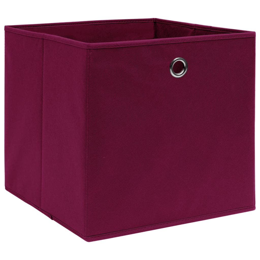 Opbergboxen 4 st 28x28x28 cm nonwoven stof donkerrood is nu te koop bij PeponiXL, paradijselijk wonen!