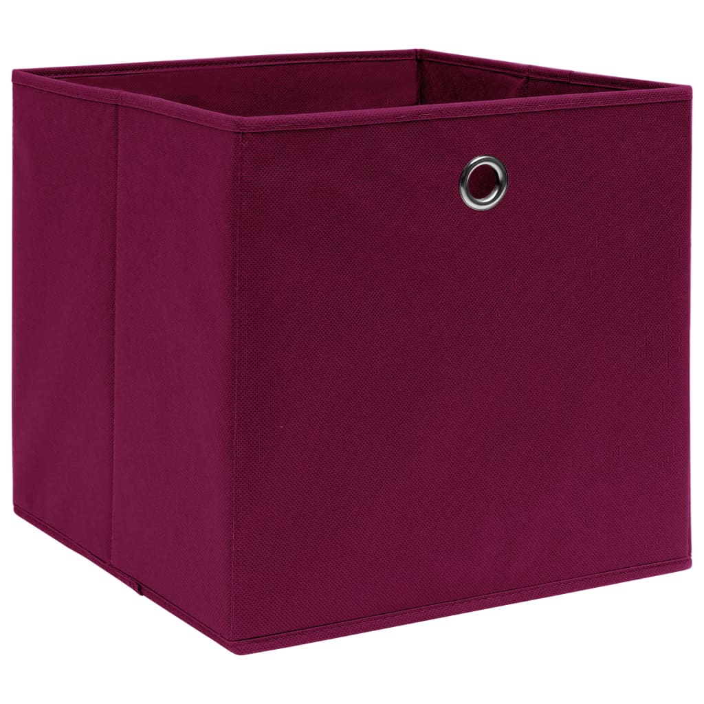 Opbergboxen 10 st 28x28x28 cm nonwoven stof donkerrood is nu te koop bij PeponiXL, paradijselijk wonen!