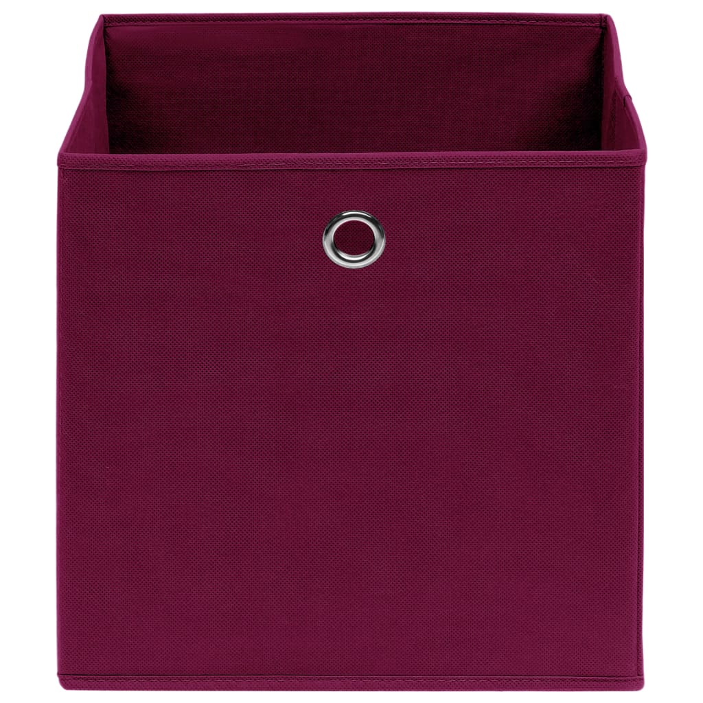Opbergboxen 10 st 28x28x28 cm nonwoven stof donkerrood is nu te koop bij PeponiXL, paradijselijk wonen!