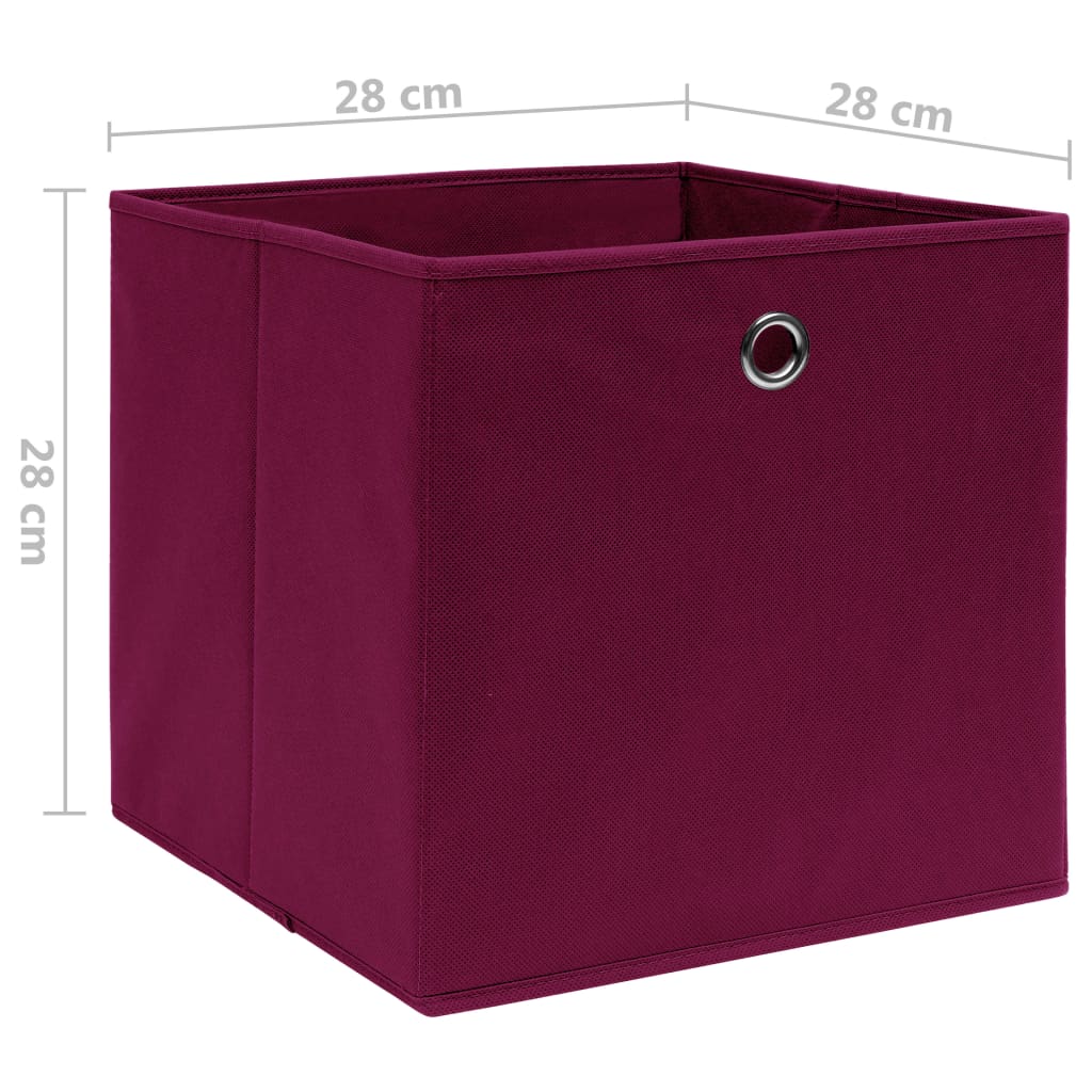 Opbergboxen 10 st 28x28x28 cm nonwoven stof donkerrood is nu te koop bij PeponiXL, paradijselijk wonen!