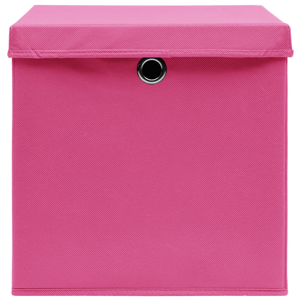 Opbergboxen met deksel 10 st 28x28x28 cm roze is nu te koop bij PeponiXL, paradijselijk wonen!