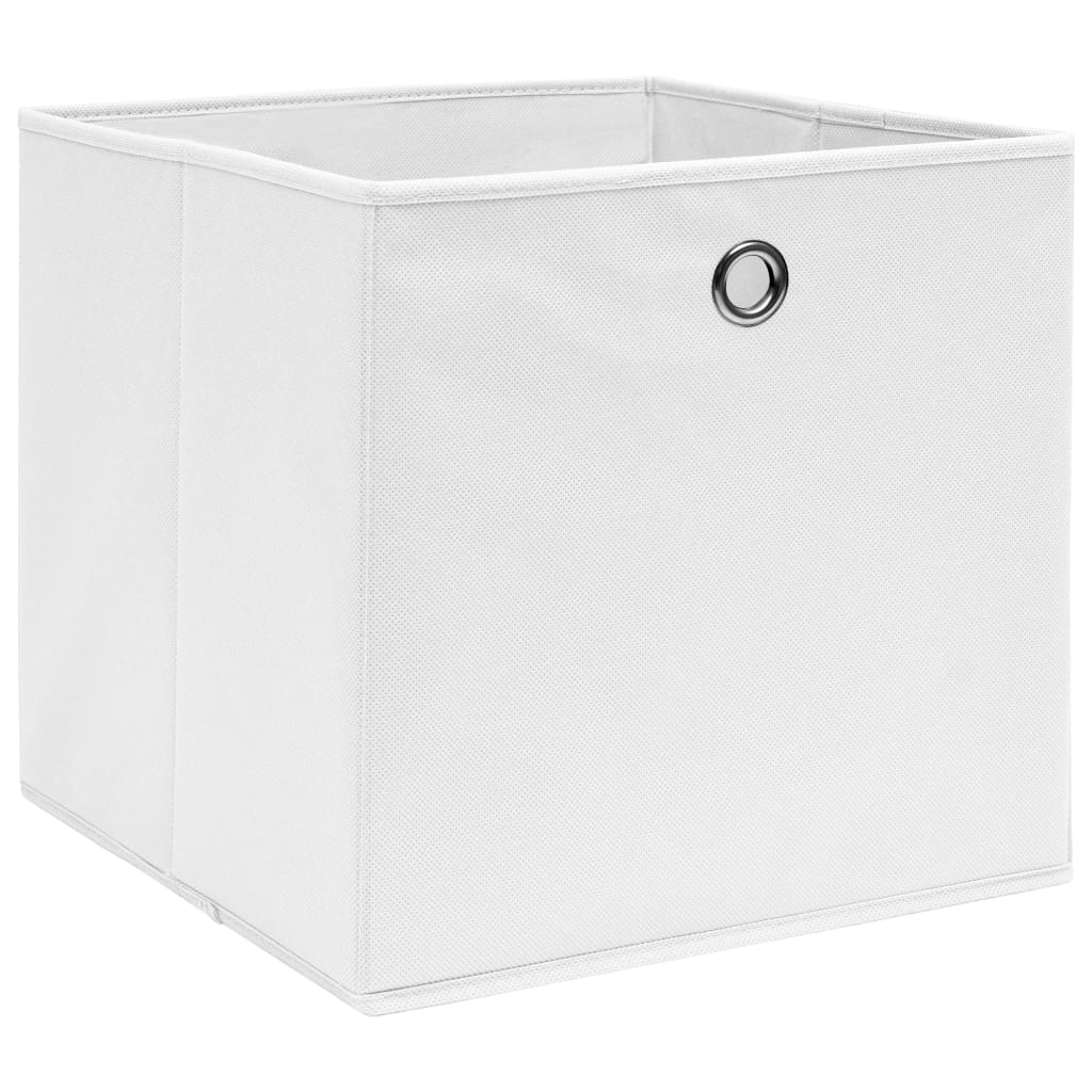 Opbergboxen 4 st 28x28x28 cm nonwoven stof wit is nu te koop bij PeponiXL, paradijselijk wonen!