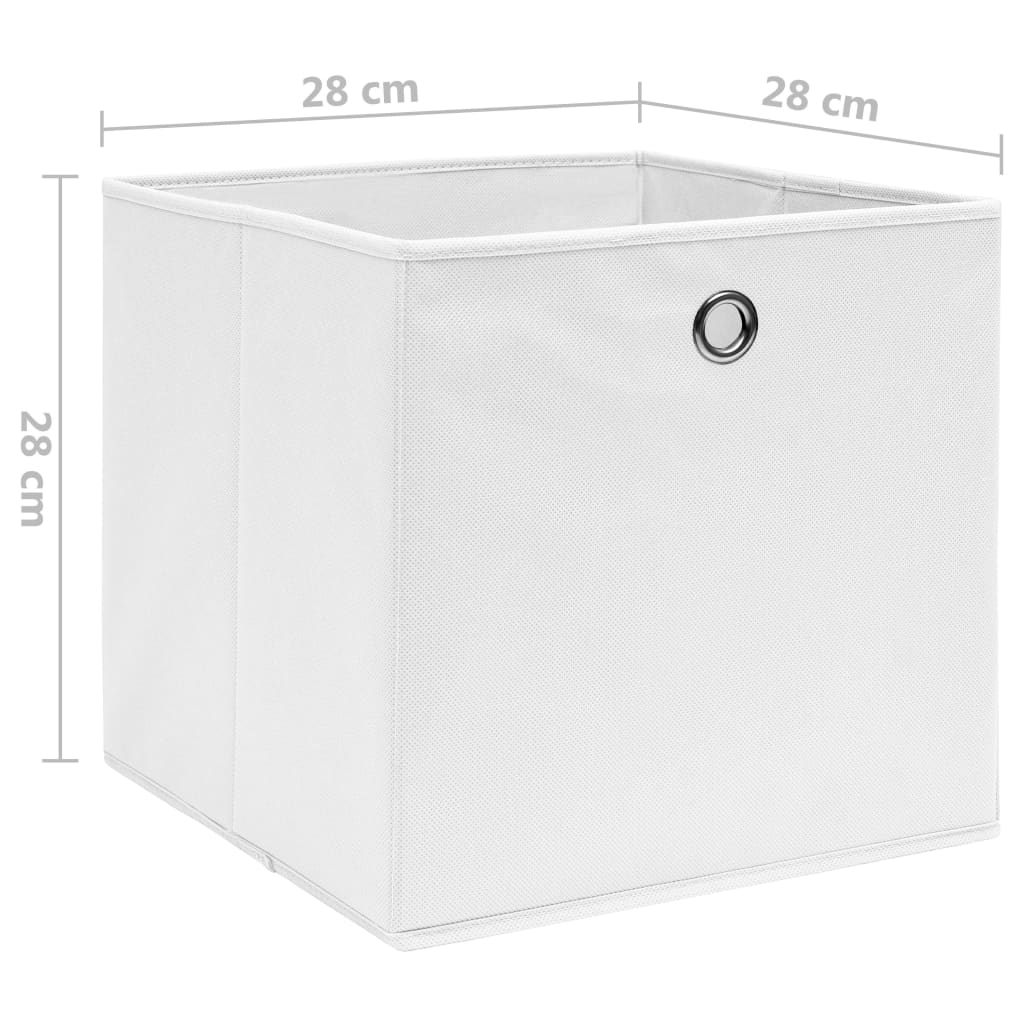 Opbergboxen 4 st 28x28x28 cm nonwoven stof wit is nu te koop bij PeponiXL, paradijselijk wonen!