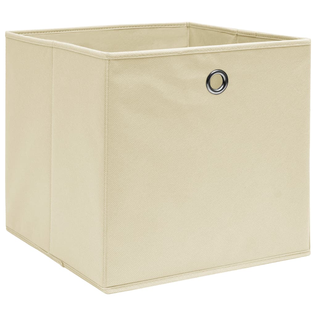 Opbergboxen 4 st 28x28x28 cm nonwoven stof crèmekleurig is nu te koop bij PeponiXL, paradijselijk wonen!