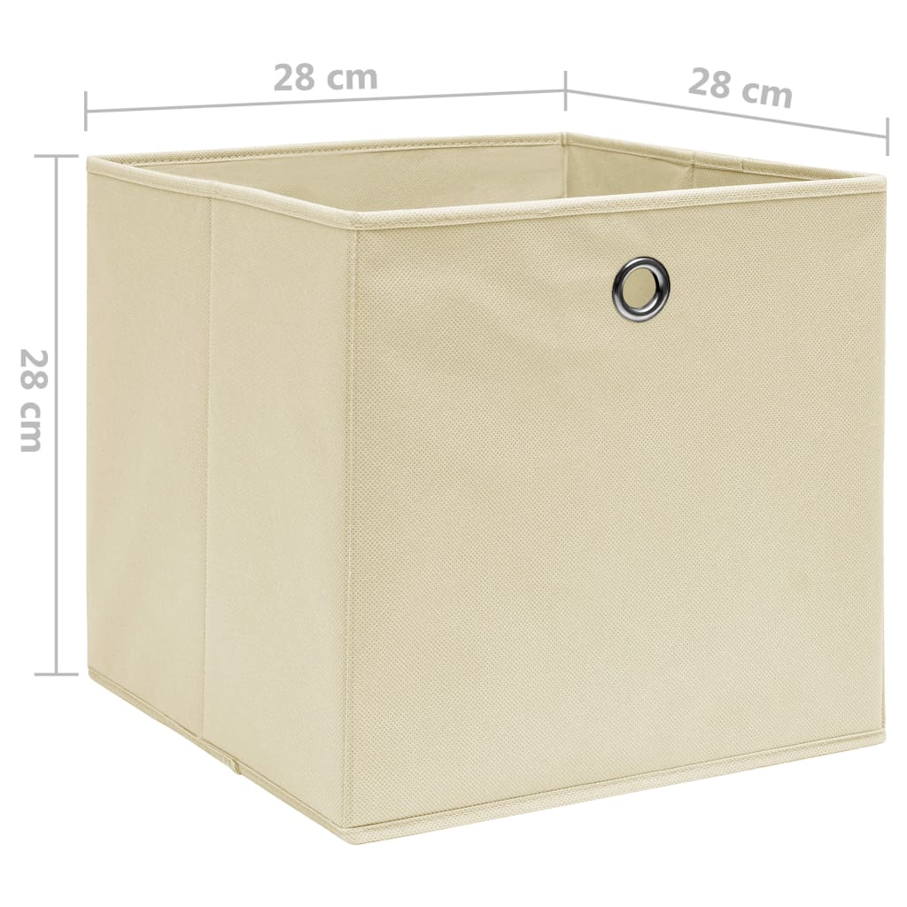 Opbergboxen 4 st 28x28x28 cm nonwoven stof crèmekleurig is nu te koop bij PeponiXL, paradijselijk wonen!