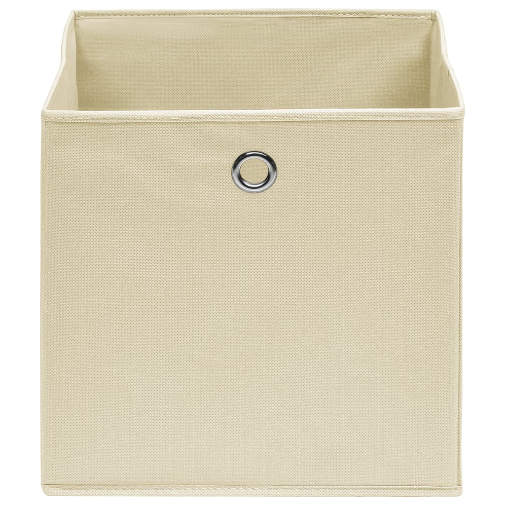 Opbergboxen 10 st 28x28x28 cm nonwoven stof crèmekleurig is nu te koop bij PeponiXL, paradijselijk wonen!