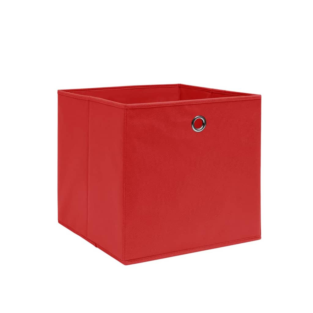 Opbergboxen 4 st 28x28x28 cm nonwoven stof rood is nu te koop bij PeponiXL, paradijselijk wonen!