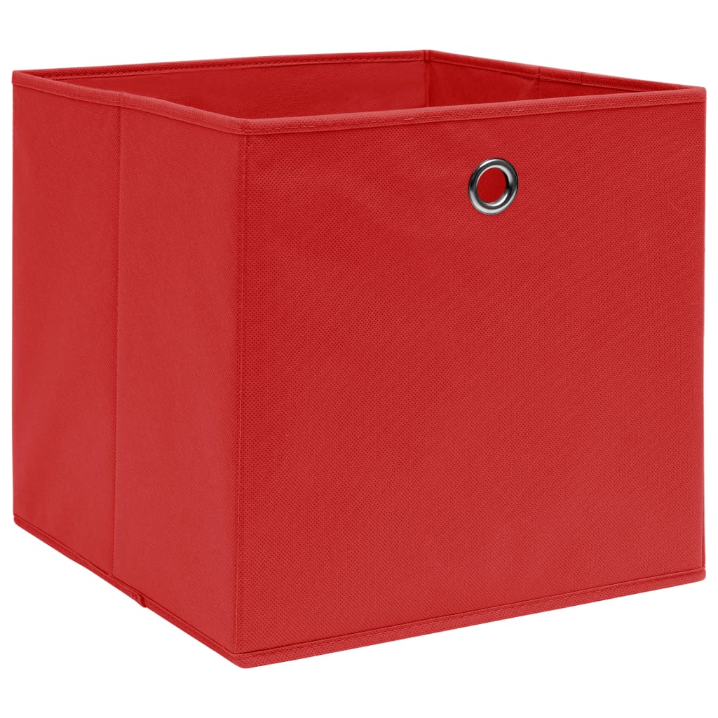 Opbergboxen 4 st 28x28x28 cm nonwoven stof rood is nu te koop bij PeponiXL, paradijselijk wonen!