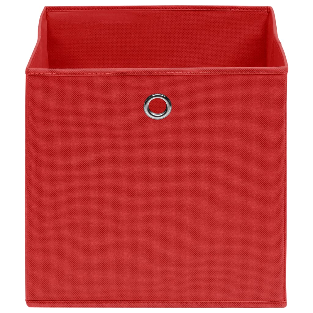 Opbergboxen 4 st 28x28x28 cm nonwoven stof rood is nu te koop bij PeponiXL, paradijselijk wonen!