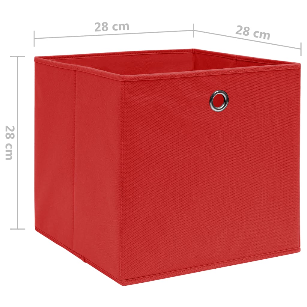 Opbergboxen 4 st 28x28x28 cm nonwoven stof rood is nu te koop bij PeponiXL, paradijselijk wonen!