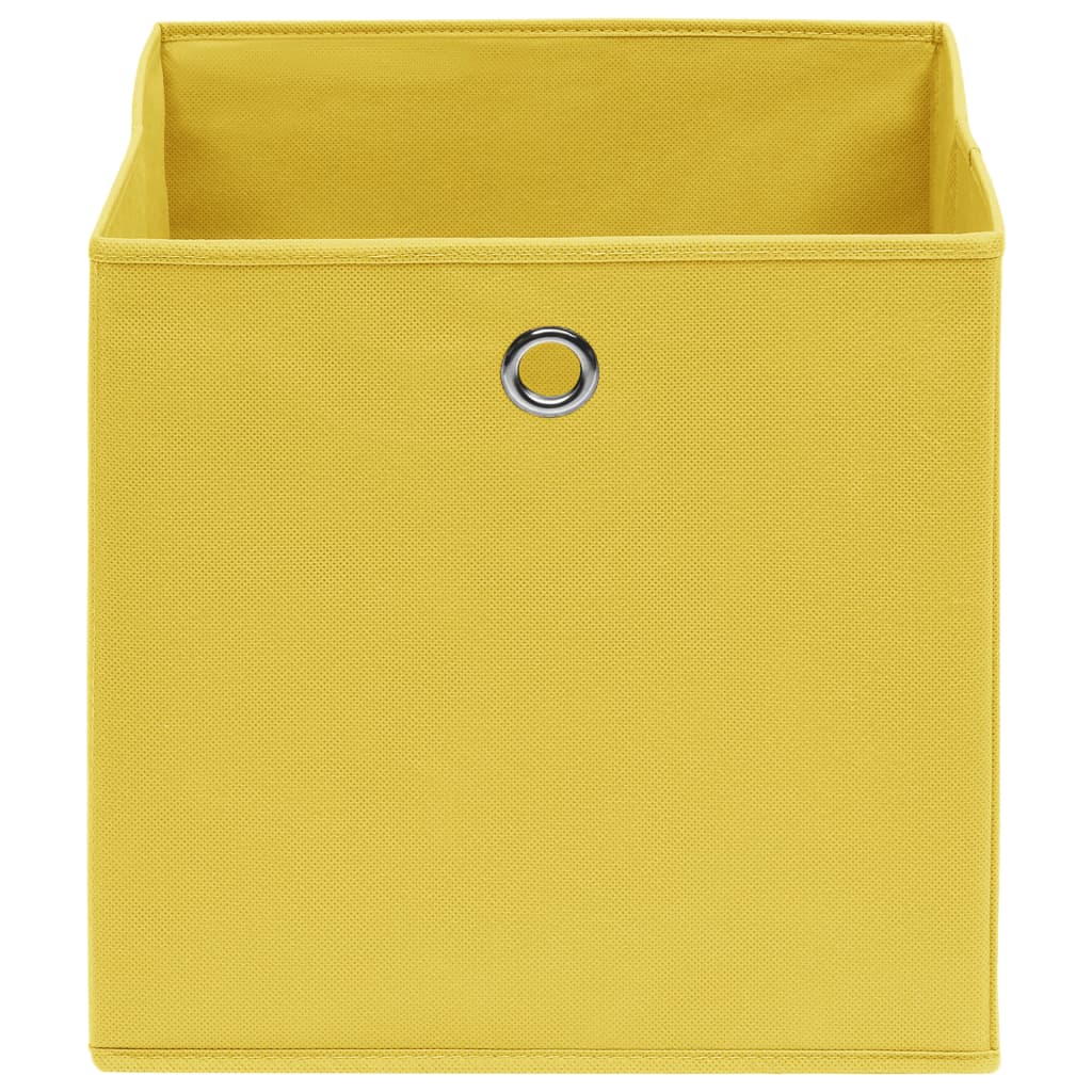Opbergboxen 4 st 28x28x28 cm nonwoven stof geel is nu te koop bij PeponiXL, paradijselijk wonen!