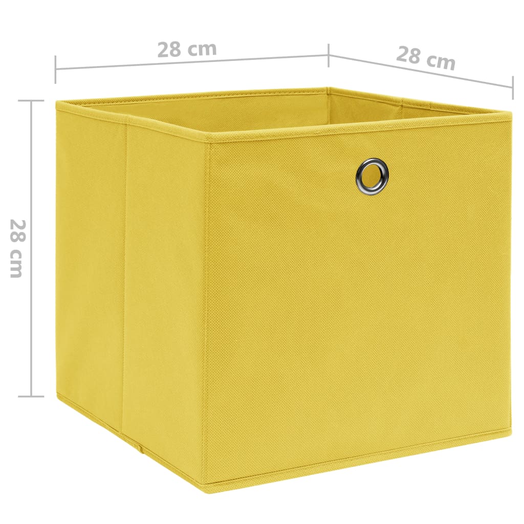 Opbergboxen 4 st 28x28x28 cm nonwoven stof geel is nu te koop bij PeponiXL, paradijselijk wonen!