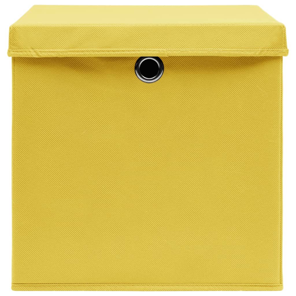 Opbergboxen met deksel 10 st 28x28x28 cm geel is nu te koop bij PeponiXL, paradijselijk wonen!