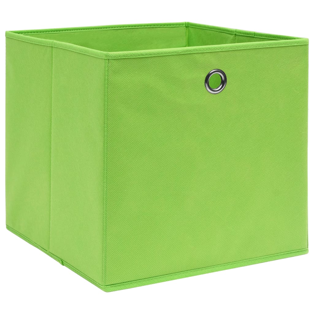Opbergboxen 4 st 28x28x28 cm nonwoven stof groen is nu te koop bij PeponiXL, paradijselijk wonen!
