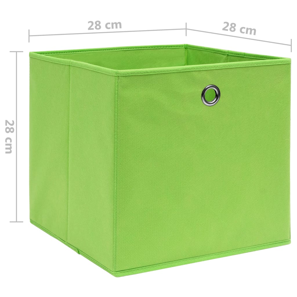 Opbergboxen 4 st 28x28x28 cm nonwoven stof groen is nu te koop bij PeponiXL, paradijselijk wonen!