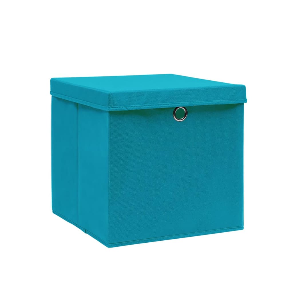 Opbergboxen met deksel 4 st 28x28x28 cm babyblauw is nu te koop bij PeponiXL, paradijselijk wonen!