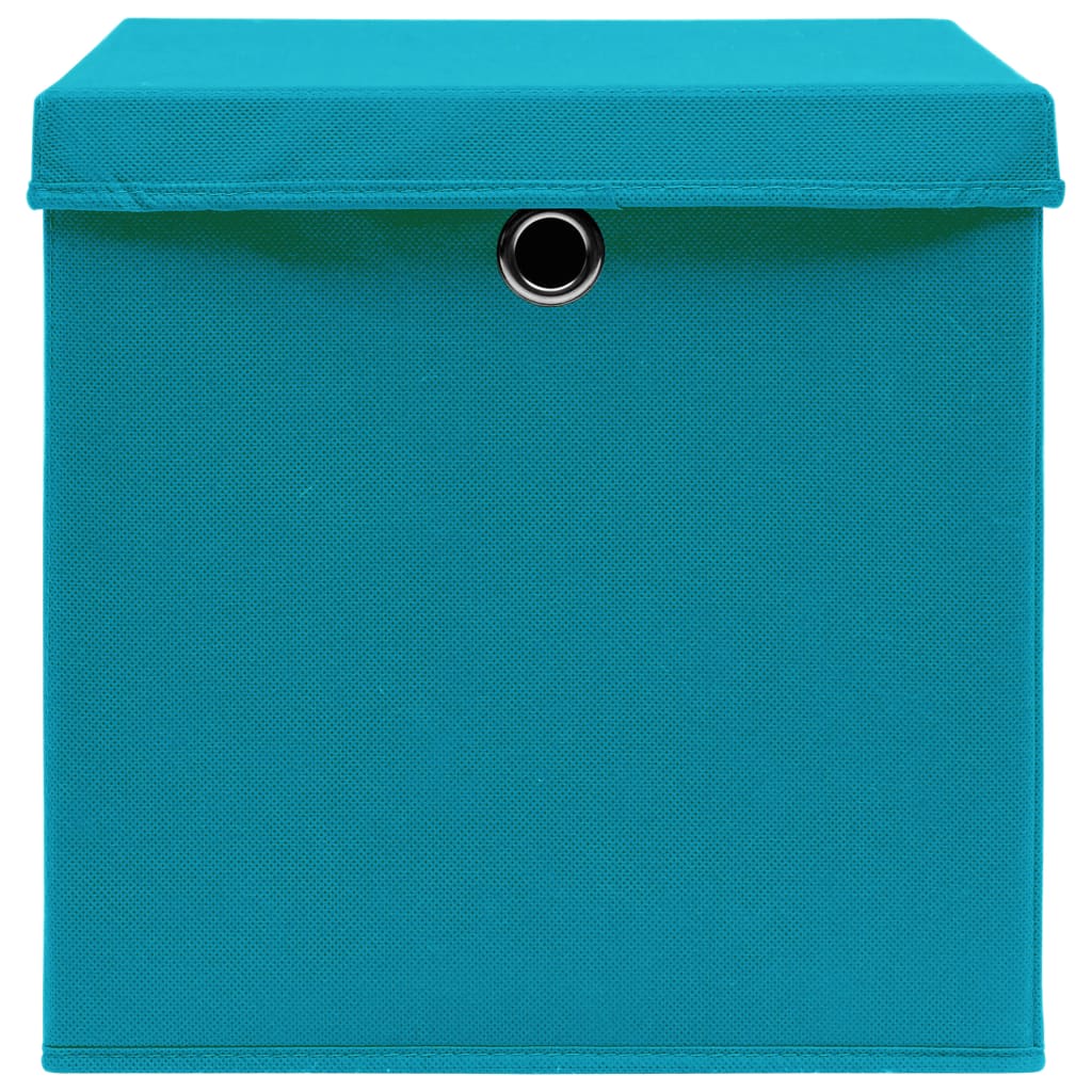 Opbergboxen met deksel 4 st 28x28x28 cm babyblauw is nu te koop bij PeponiXL, paradijselijk wonen!