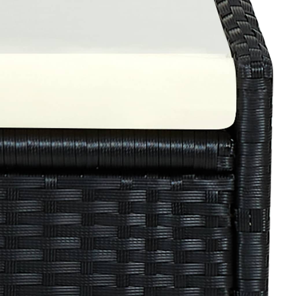 Ligbed met kussen poly rattan zwart is nu te koop bij PeponiXL, paradijselijk wonen!