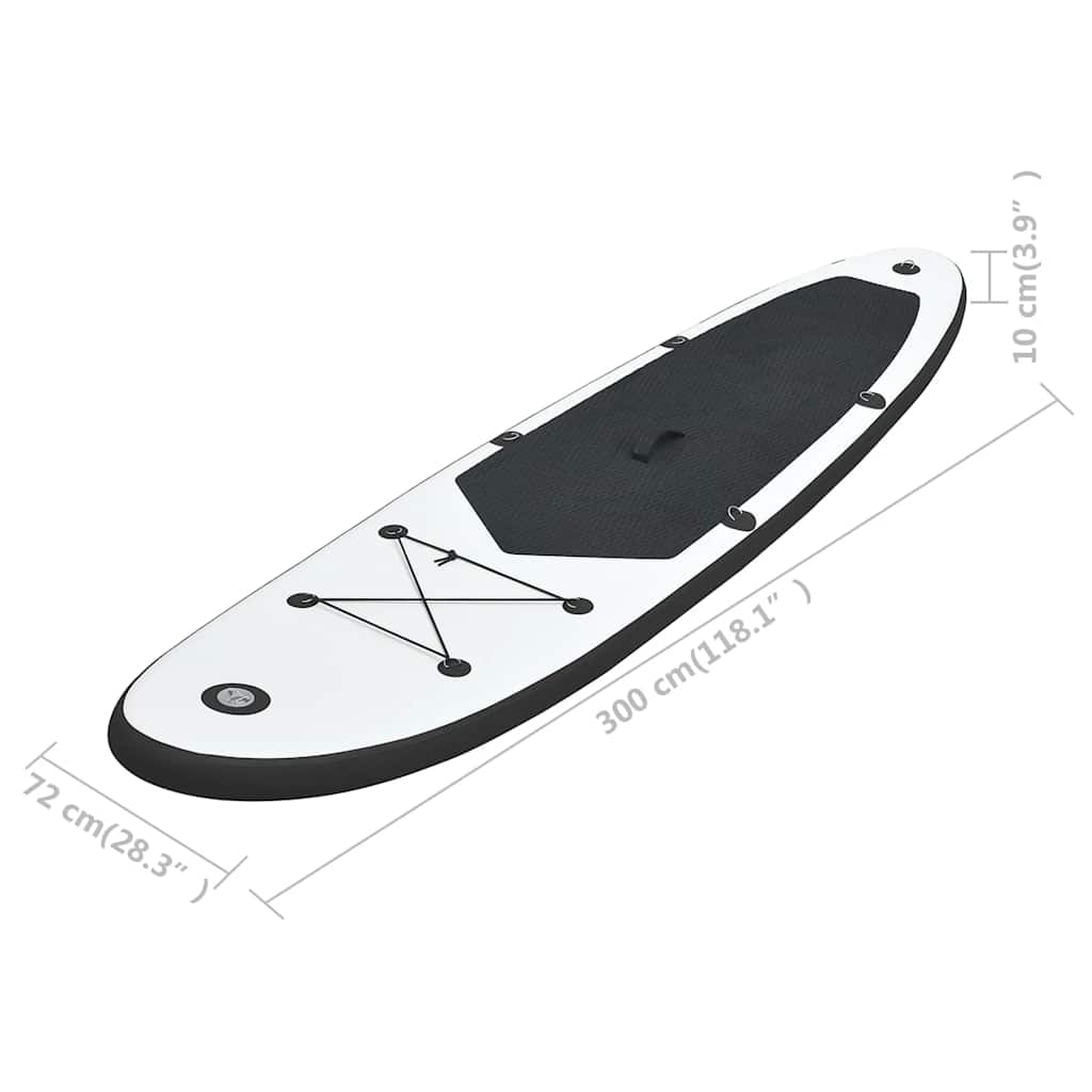 Stand-up paddleboard opblaasbaar zwart en wit is nu te koop bij PeponiXL, paradijselijk wonen!