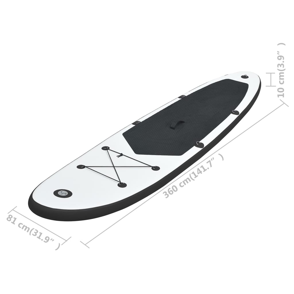 Stand Up Paddleboardset opblaasbaar zwart en wit is nu te koop bij PeponiXL, paradijselijk wonen!