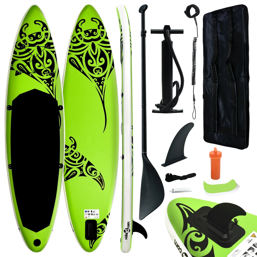 Stand Up Paddleboardset opblaasbaar 320x76x15 cm groen is nu te koop bij PeponiXL, paradijselijk wonen!