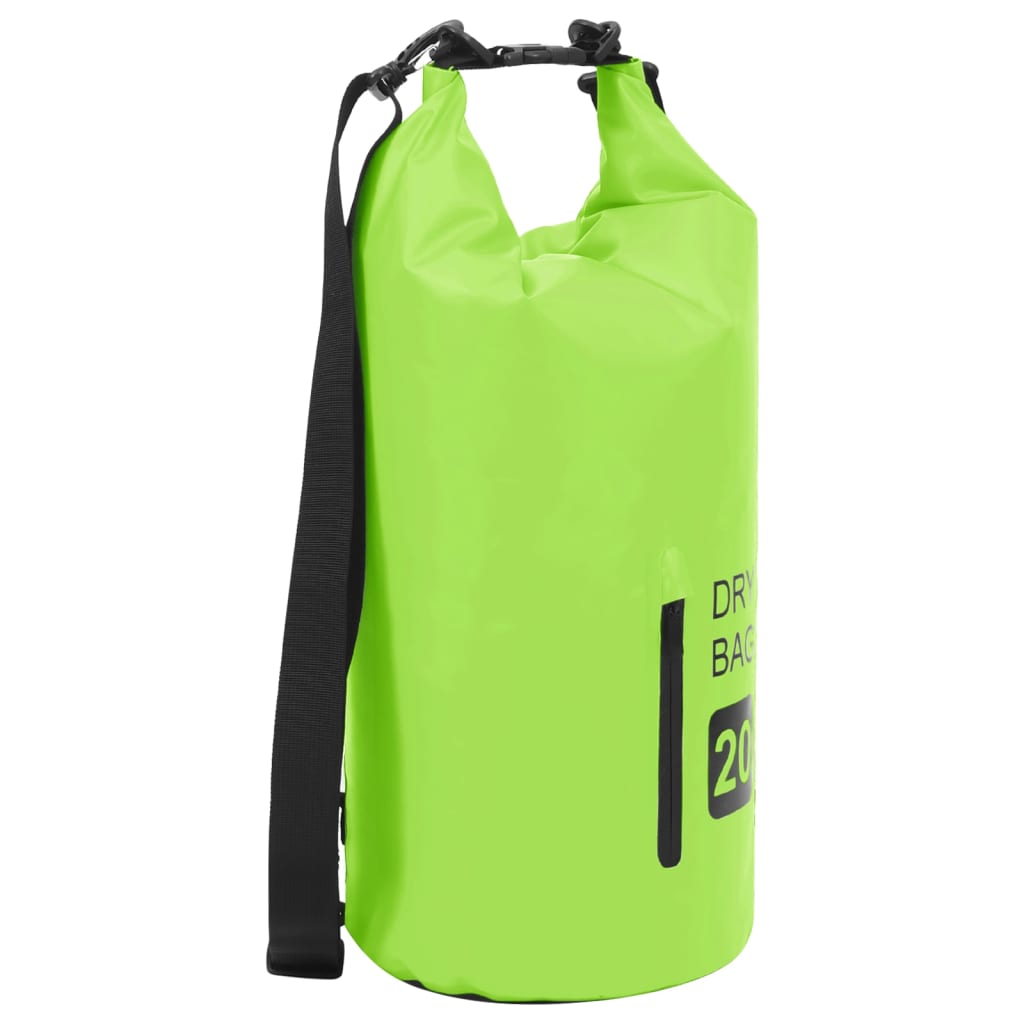 Drybag met rits 20 L PVC groen is nu te koop bij PeponiXL, paradijselijk wonen!