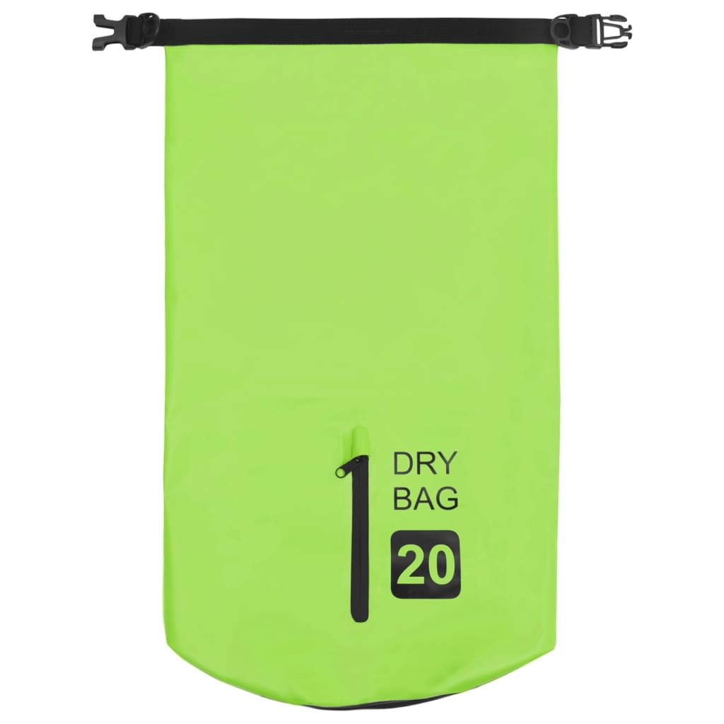 Drybag met rits 20 L PVC groen is nu te koop bij PeponiXL, paradijselijk wonen!