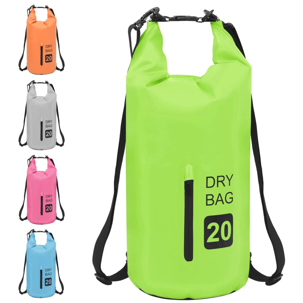 Drybag met rits 20 L PVC groen is nu te koop bij PeponiXL, paradijselijk wonen!
