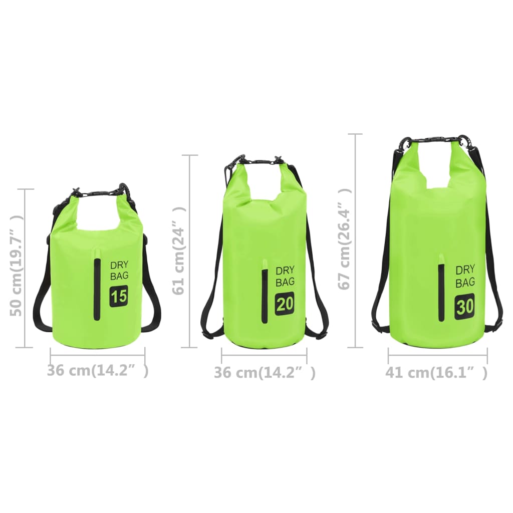 Drybag met rits 20 L PVC groen is nu te koop bij PeponiXL, paradijselijk wonen!