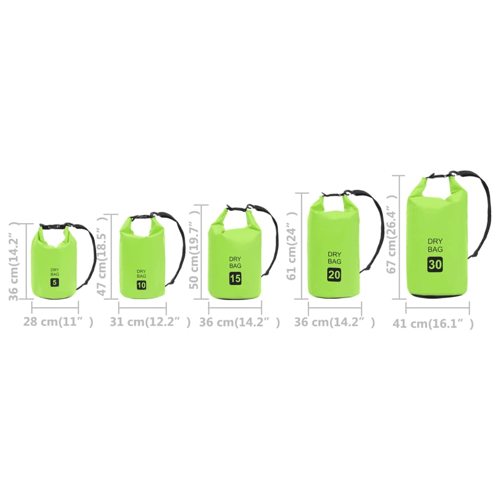 Drybag 30 L PVC groen