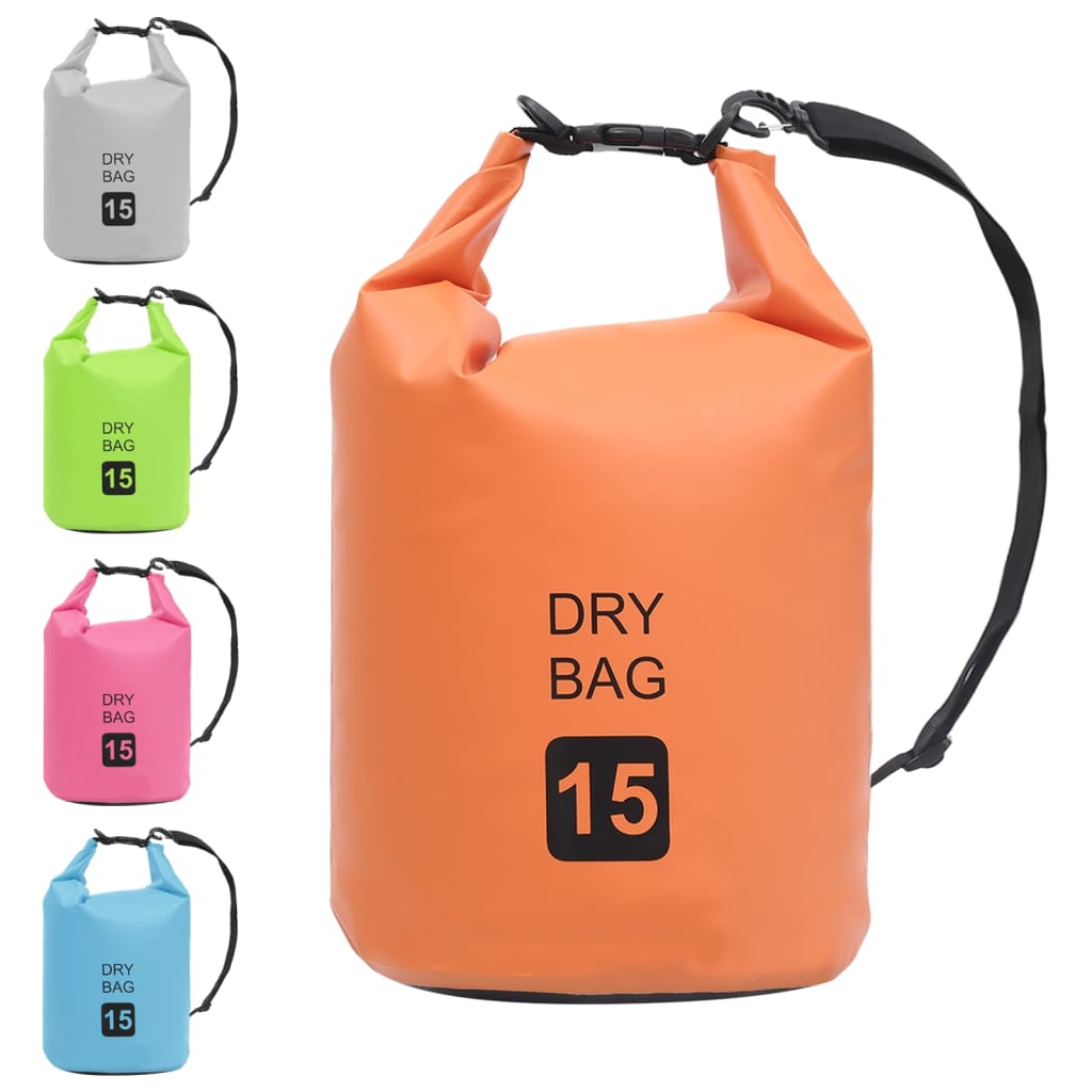 Drybag 15 L PVC oranje