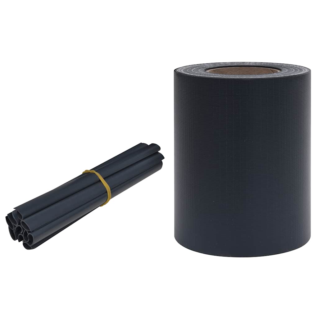 Tuinscherm 35x0,19 m PVC mat donkergrijs is nu te koop bij PeponiXL, paradijselijk wonen!