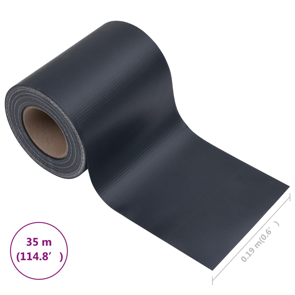 Tuinscherm 35x0,19 m PVC mat donkergrijs is nu te koop bij PeponiXL, paradijselijk wonen!