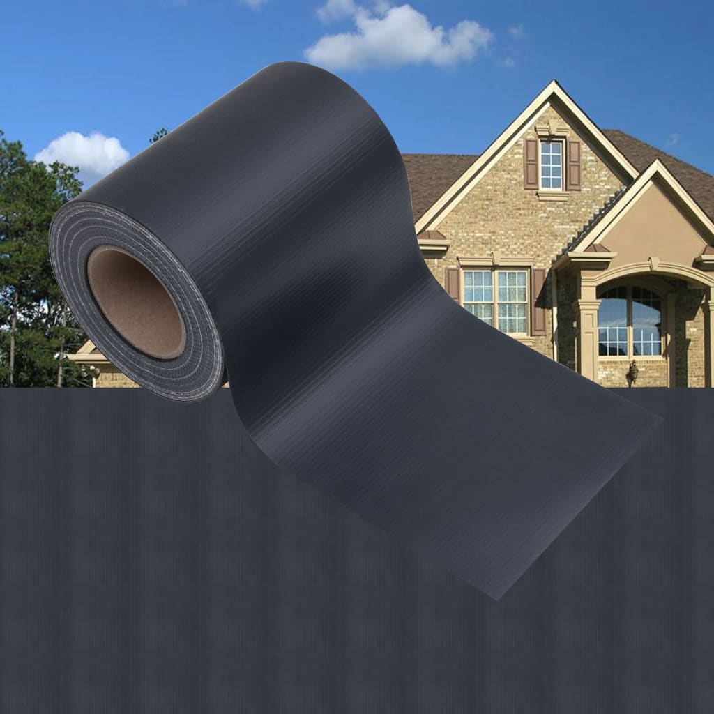Tuinscherm 35x0,19 m PVC mat donkergrijs is nu te koop bij PeponiXL, paradijselijk wonen!