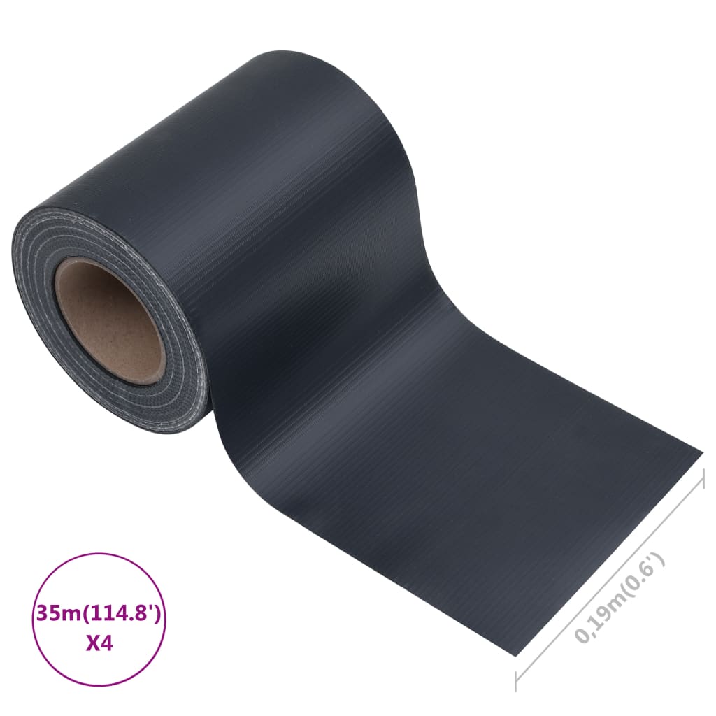 Tuinschermen 4 st 35x0,19 m PVC mat donkergrijs is nu te koop bij PeponiXL, paradijselijk wonen!