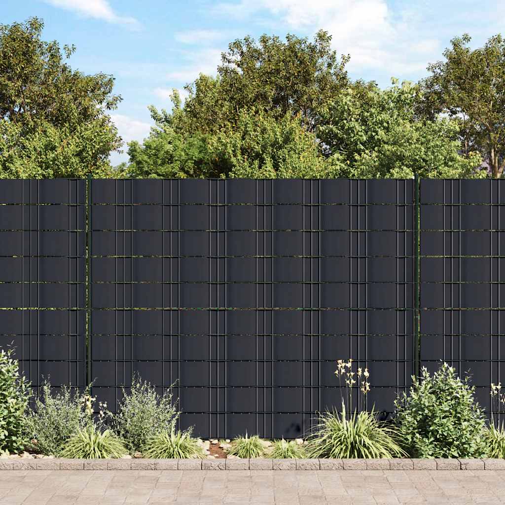 Tuinschermen 4 st 35x0,19 m PVC mat donkergrijs is nu te koop bij PeponiXL, paradijselijk wonen!