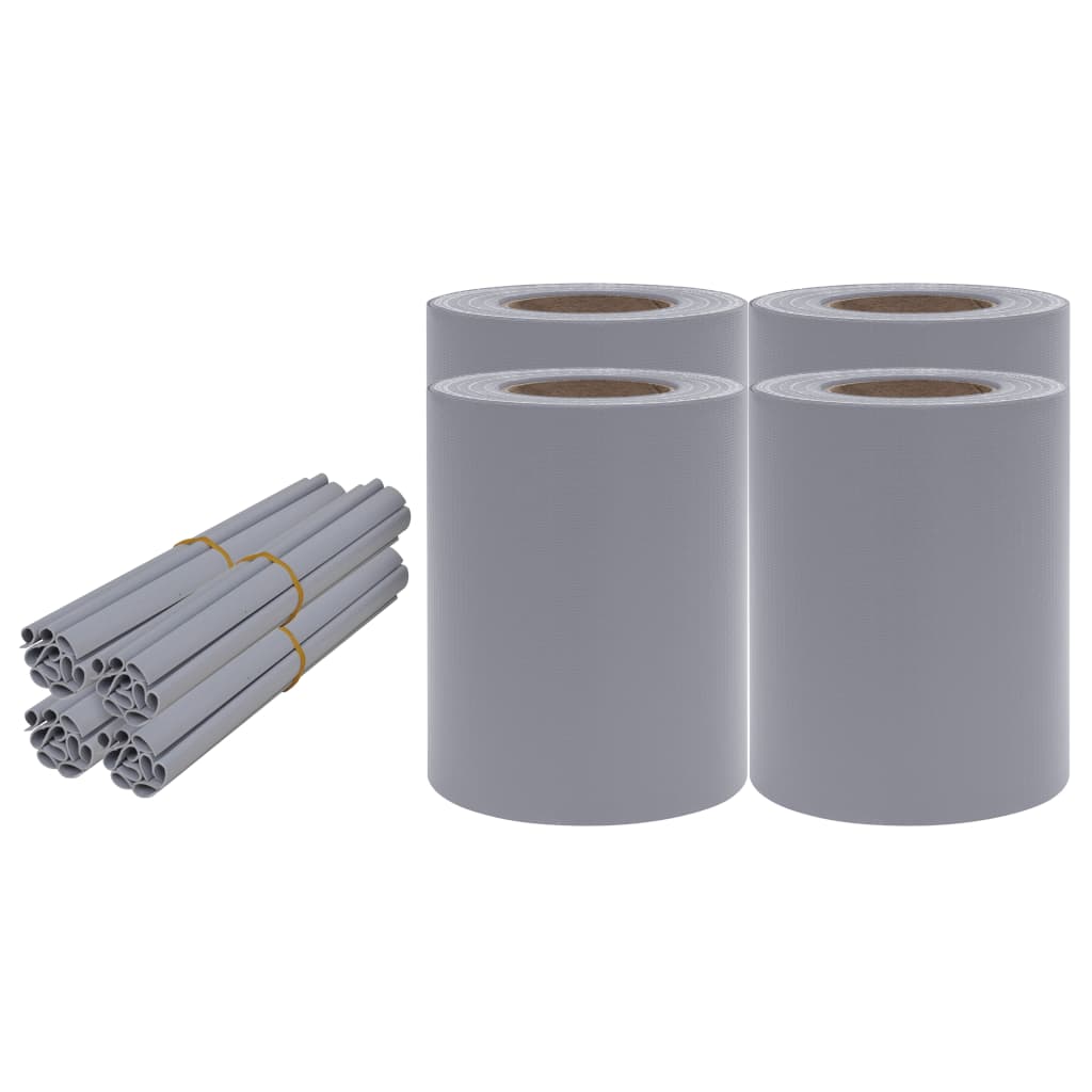 Tuinschermen 4 st 35x0,19 m PVC mat lichtgrijs is nu te koop bij PeponiXL, paradijselijk wonen!