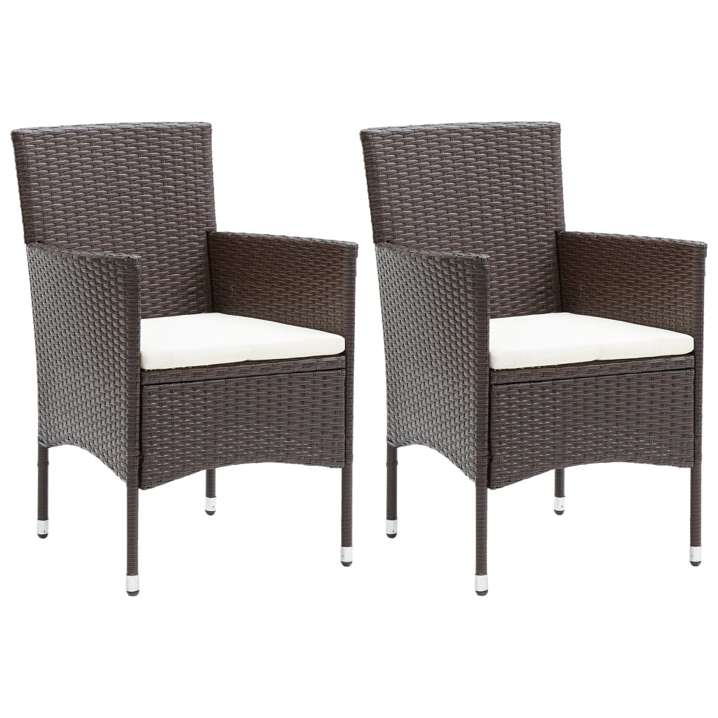 Tuinstoelen 2 st poly rattan bruin is nu te koop bij PeponiXL, paradijselijk wonen!