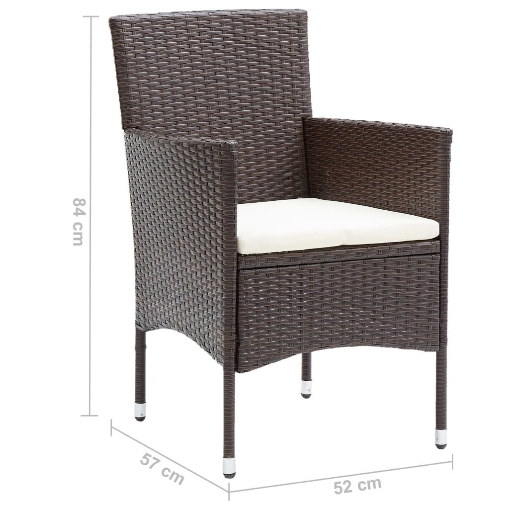 Tuinstoelen 2 st poly rattan bruin is nu te koop bij PeponiXL, paradijselijk wonen!