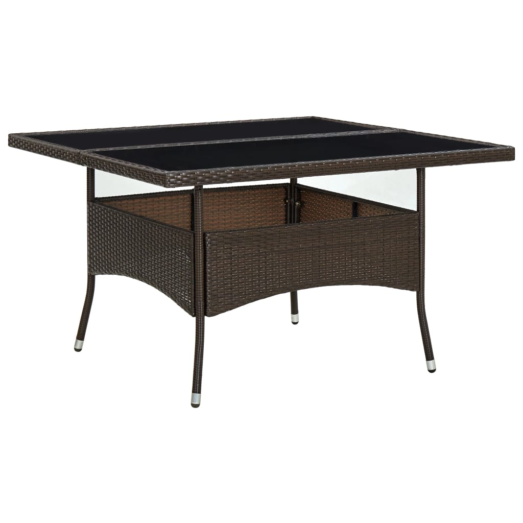 Tuintafel poly rattan en glas bruin is nu te koop bij PeponiXL, paradijselijk wonen!