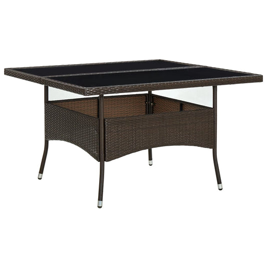 Tuintafel poly rattan en glas bruin is nu te koop bij PeponiXL, paradijselijk wonen!